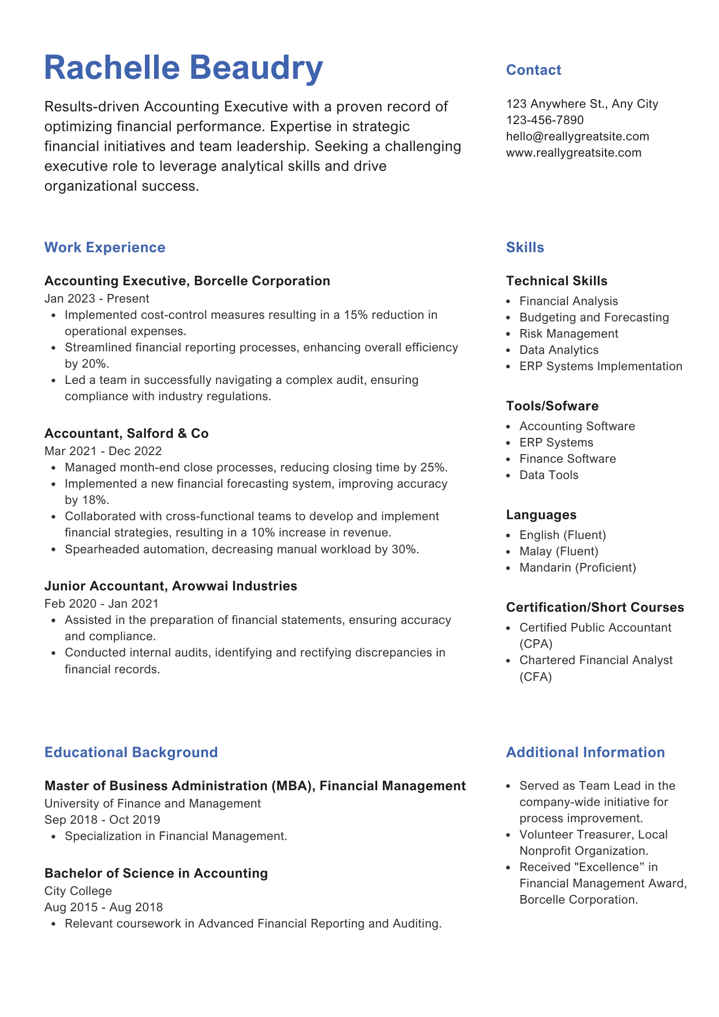 Classic monochrome resume template for executives